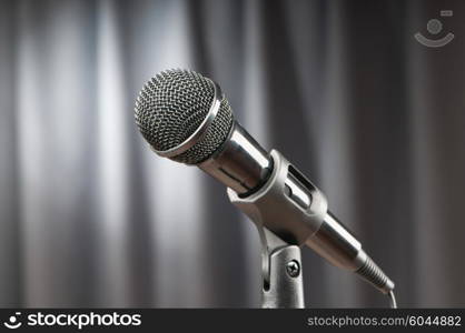 Audio microphone against the background