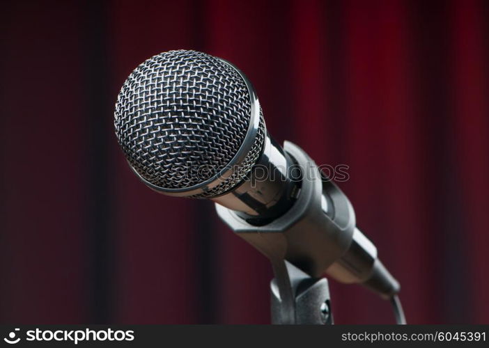 Audio microphone against the background