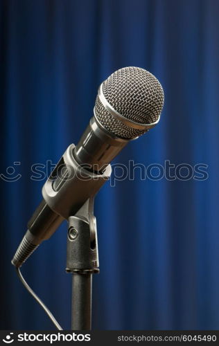 Audio microphone against the background