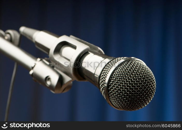 Audio microphone against the background