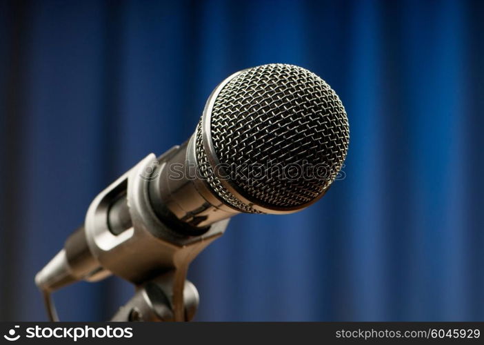 Audio microphone against the background