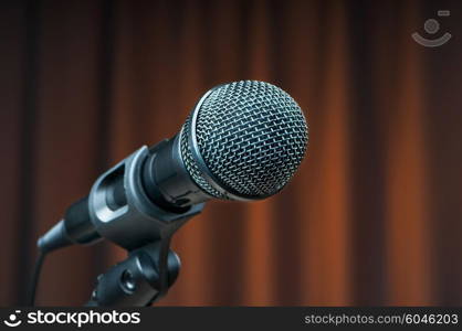 Audio microphone against the background