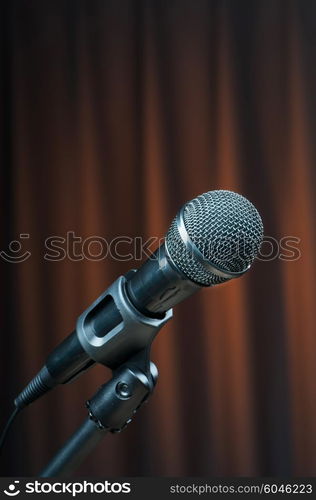 Audio microphone against the background