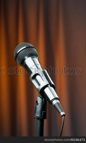 Audio microphone against the background