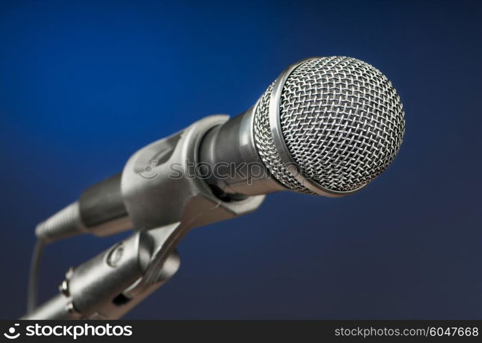 Audio microphone against the background