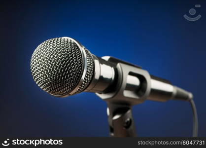 Audio microphone against the background