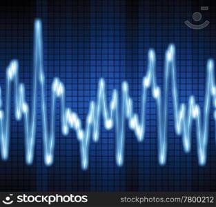 audio or sound wave. image of a blue audio or sound wave
