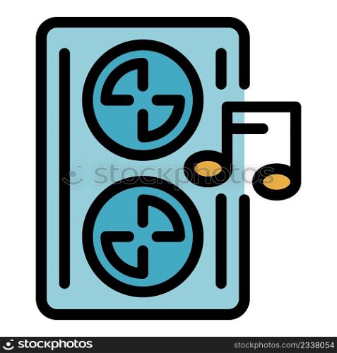 Audio player icon. Outline audio player vector icon color flat isolated. Audio player icon color outline vector