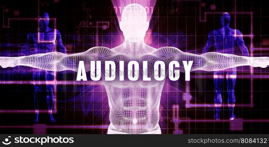 Audiology as a Digital Technology Medical Concept Art. Audiology