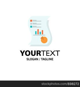 Audit, Analytics, Business, Data, Marketing, Paper, Report Business Logo Template. Flat Color