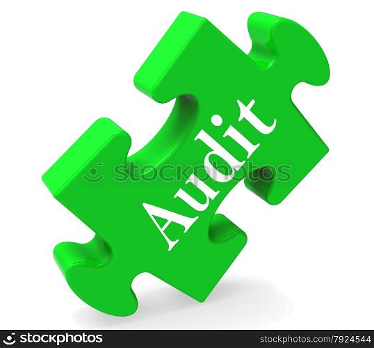 . Audit Puzzle Showing Auditor Validation Scrutiny Or Inspection