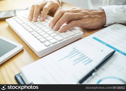 auditor or financial inspector working on business report