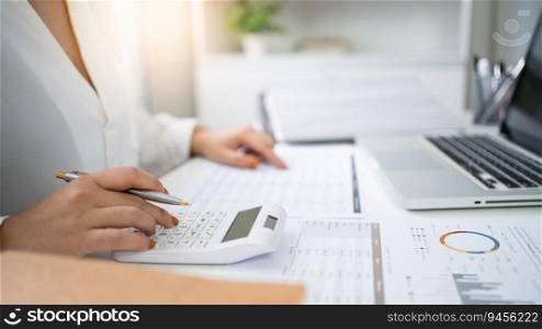 Auditor or internal revenue service staff, Business women checking annual financial statements of company. Audit Concept.