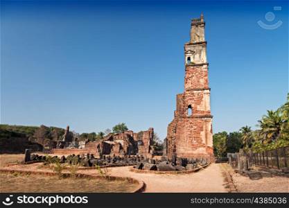 Augustine ruins in Old Goa, Goa state, India