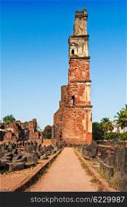 Augustine ruins in Old Goa, Goa state, India