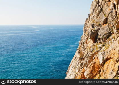 Aurora cliff in Black Sea on Southern Coast of Crimea