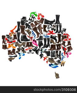 Australia continent made of woman shoes