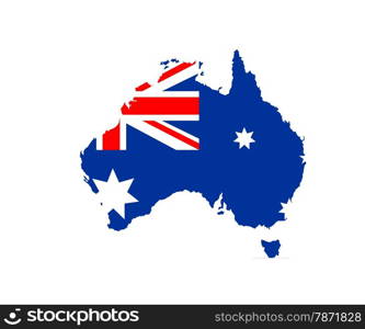 australia country national flag map shape illustration