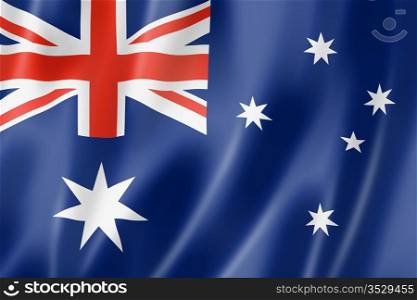 Australia flag, three dimensional render, satin texture. Australian flag