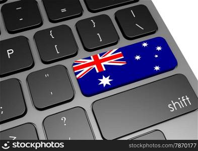 Australia keyboard image with hi-res rendered artwork that could be used for any graphic design.. Australia