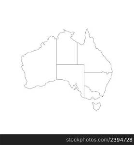 Australia map isolated on white background. Stock vector. Australia map on white background. Stock vector