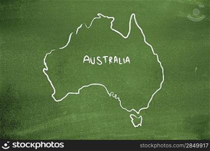 Australia on a blackboard