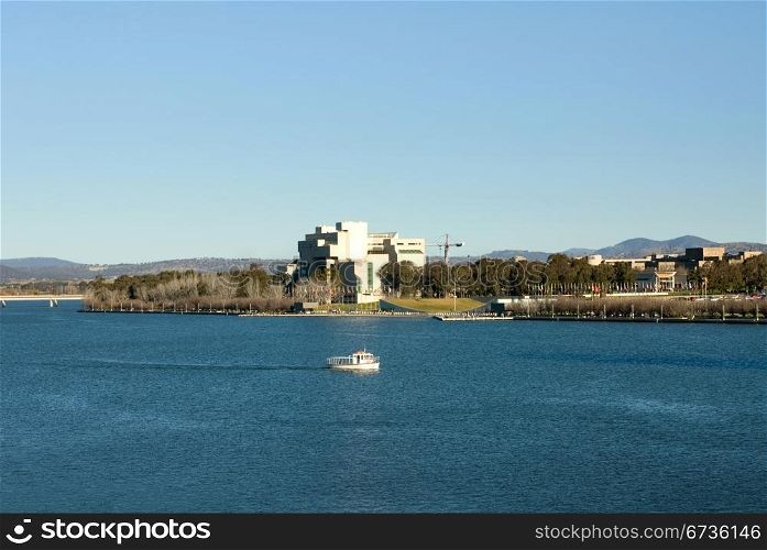 Australia&rsquo;s High Court building, on the shore of Lake Burley Griffin, Canberra
