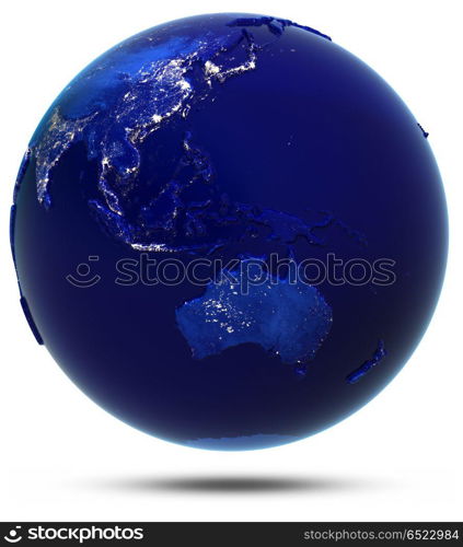 Australia, South-East Asia and Oceania 3d rendering. Australia, South-East Asia and Oceania. Elements of this image furnished by NASA 3d rendering. Australia, South-East Asia and Oceania 3d rendering