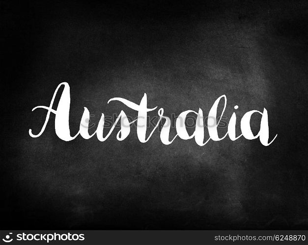 Australia written on a blackboard