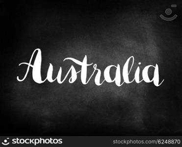 Australia written on a blackboard