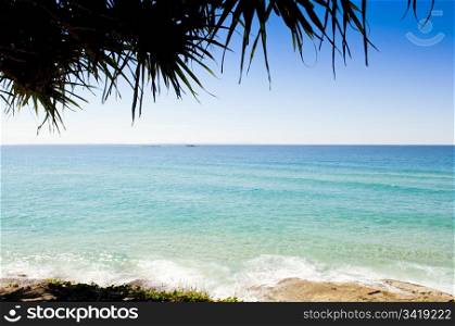 Australian beach on a hot summers day, Stradbroke Island, Queensland, Australia