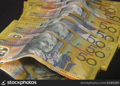 Australian Fifty Dollar notes. $50.