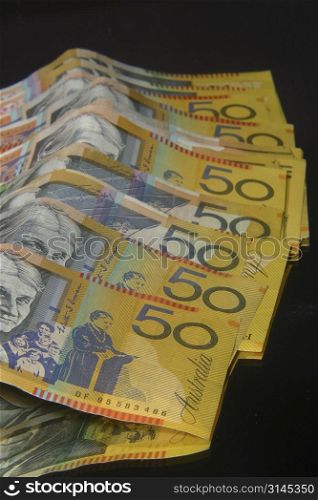 Australian Fifty Dollar notes. $50.