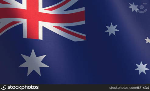 Australian flag. Waving australian flag 3d illustration