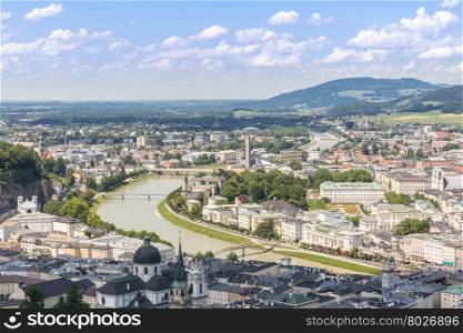 Austria Salzburg, Beautiful view of the historic city of Salzburger Land