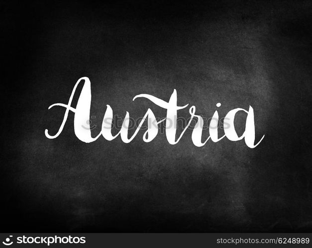 Austria written on a blackboard