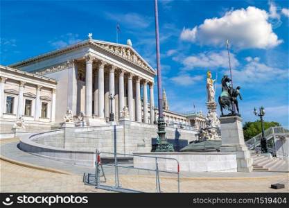 Austrian Parliament in Vienna, Austria in a beautiful summer day