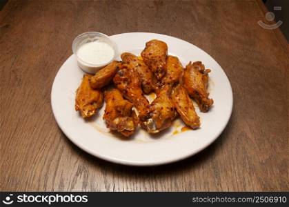 Authentic American cuisine food best known as buffalo hot wings