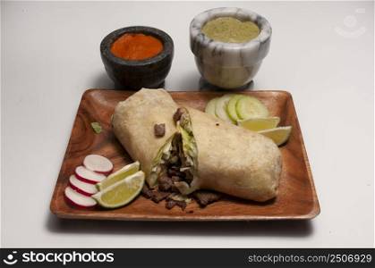 Authentic tex mex cuisine food known as the buritto