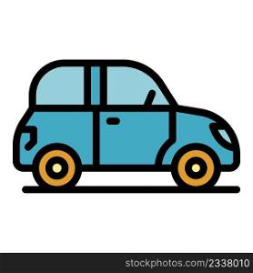 Auto car icon. Outline auto car vector icon color flat isolated. Auto car icon color outline vector