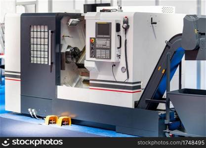 Automated CNC Machine in a Metal Processing Plant. CNC Machine