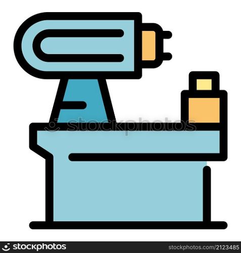 Automated lathe icon. Outline automated lathe vector icon color flat isolated. Automated lathe icon color outline vector