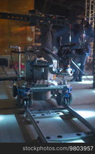 automatic cart for video shooting. TV show recording