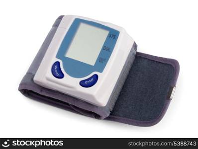 Automatic digital blood pressure monitor isolated on white