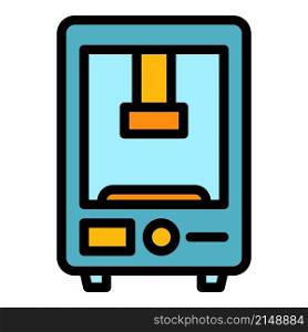 Automation press machine icon. Outline automation press machine vector icon color flat isolated. Automation press machine icon color outline vector