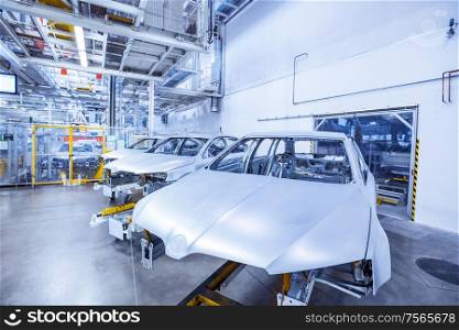 automobile body at car plant. auto body at car plant
