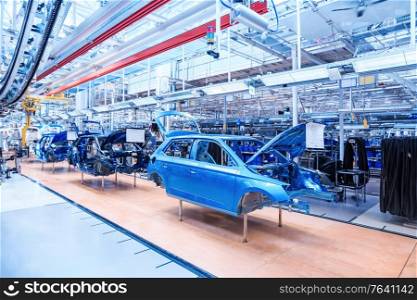 automobile body at car plant. auto body at car plant