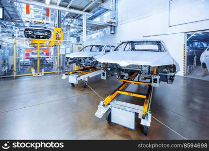 automobile body at car plant. auto body at car plant