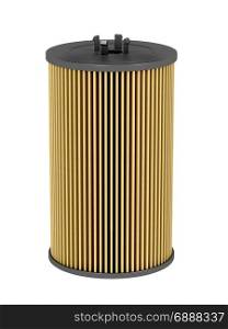 Automobile oil filter cartridge, isolated on white background