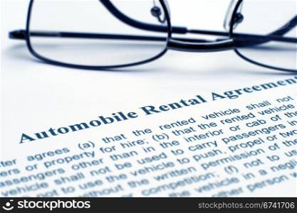Automobile rental agreement